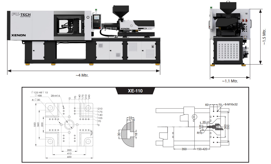 XENON Series- 110 Injection Moulding Machine