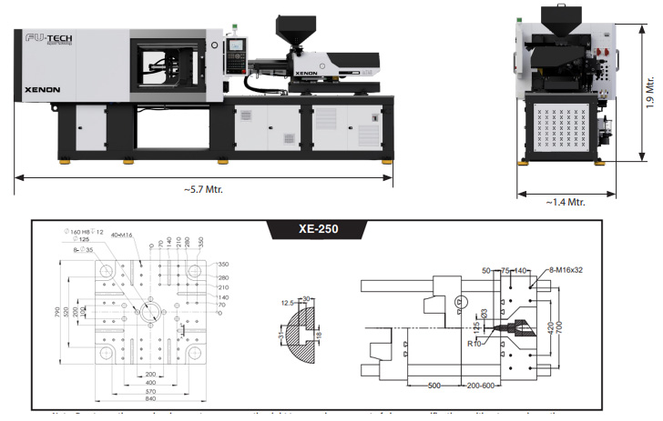 XENON Series- 250 Injection Moulding Machine