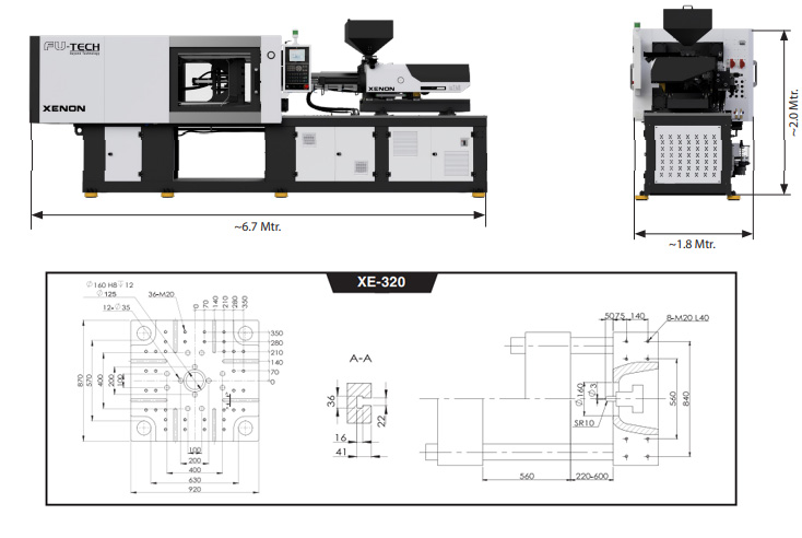 XENON Series- 320 Injection Moulding Machine